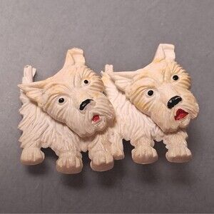 Vintage Scottie Nodder Brooch Swivel Moving Heads Pin